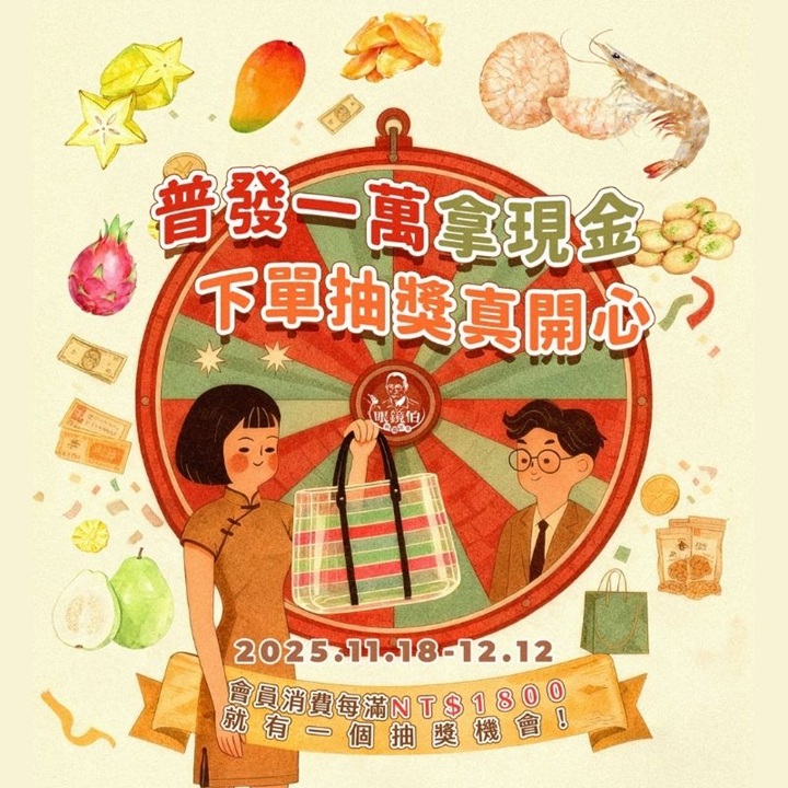 普發一萬優惠活動，眼鏡伯訂單滿額抽獎