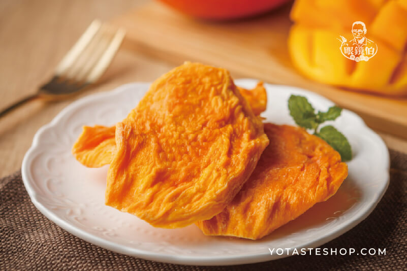 台灣愛文芒果乾,採低溫冷流乾燥技術保留果香與營養,無添加防腐劑與色素,甜而不膩的天然果乾。