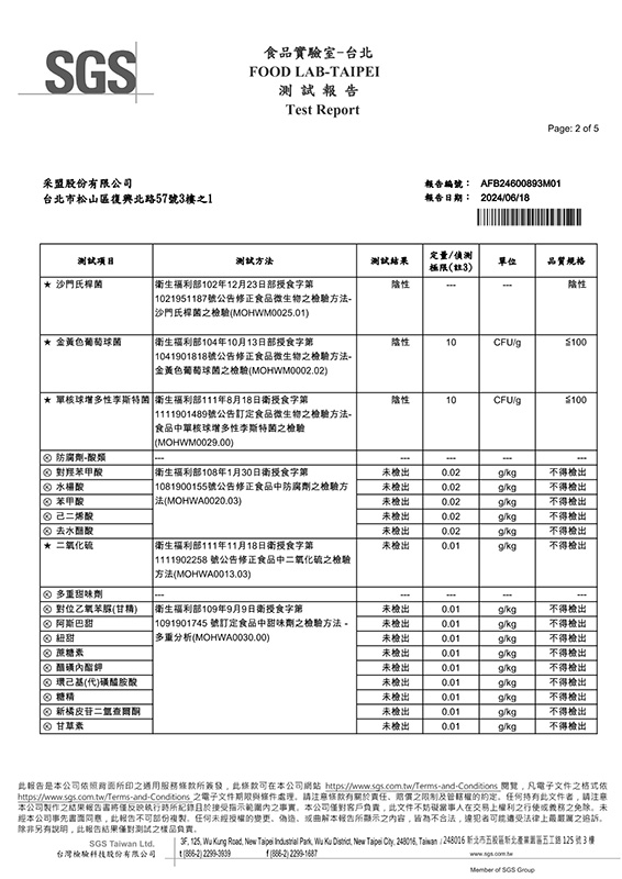 眼鏡伯果乾檢驗報告