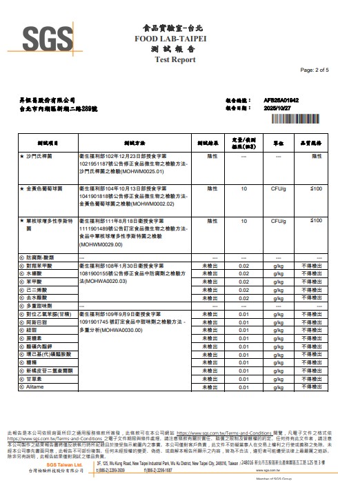 眼鏡伯無添加芒果乾檢驗報告